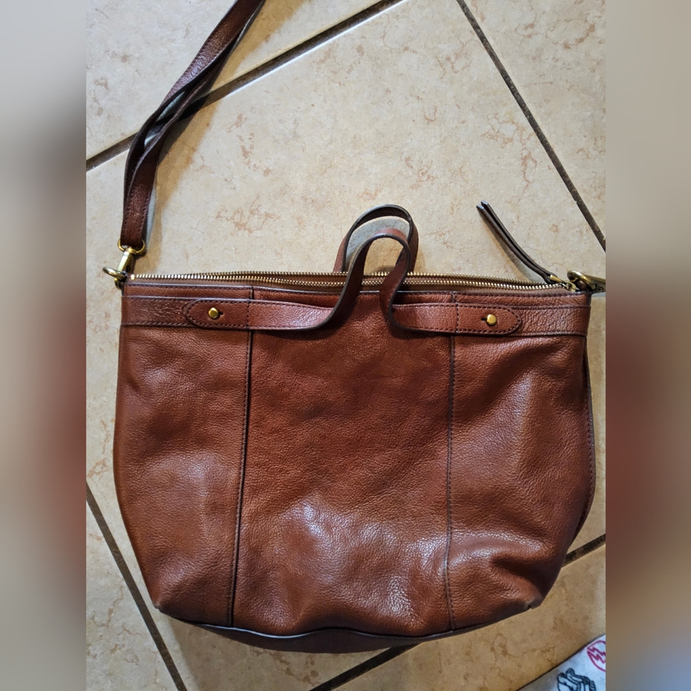 Fossil Brown Leather Maddox Revival Tote